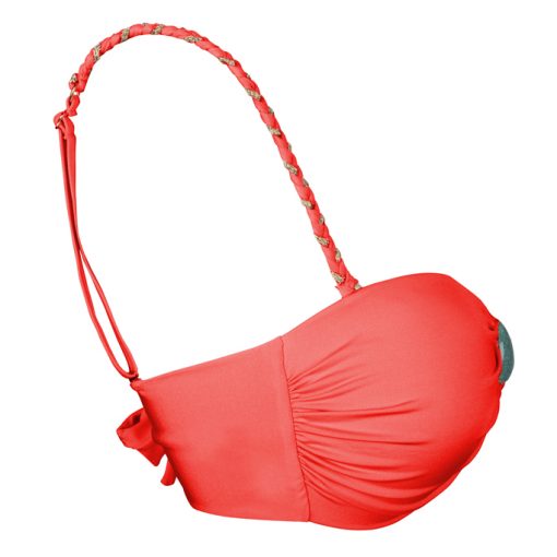 BOHO The Braided Bikini Strap Coral-red