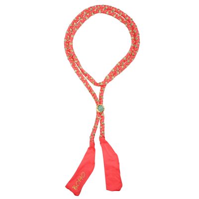BOHO The Long Braided Ribbon Coral-Red & Gold
